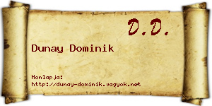 Dunay Dominik névjegykártya